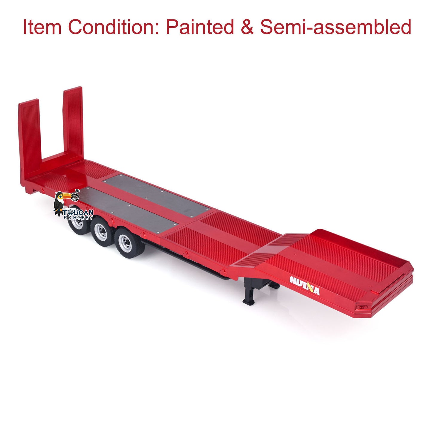 US STOCK 3 Axle Plastic Semi Trailer Flatbed 1502 for 1/18 Remote Control Tractor Truck HUINA 1501 RC Lorry Car Model Upgrade Parts
