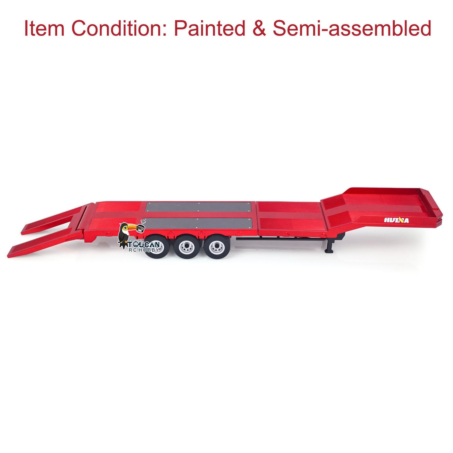 US STOCK 3 Axle Plastic Semi Trailer Flatbed 1502 for 1/18 Remote Control Tractor Truck HUINA 1501 RC Lorry Car Model Upgrade Parts