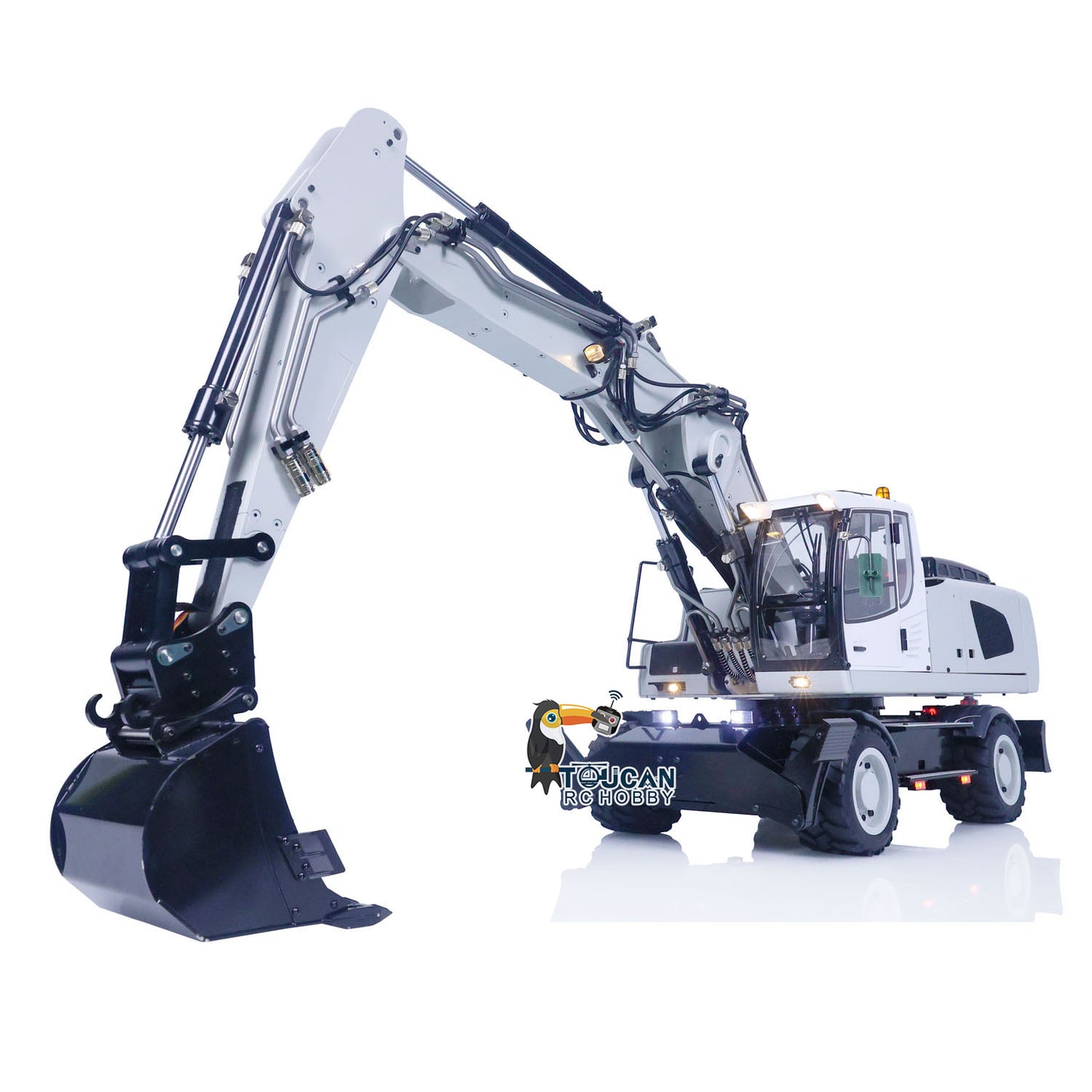 Excavatrice hydraulique à roues RC 1/14 946-3 PL18EV avec télécommande radio Digger Ripper Grab