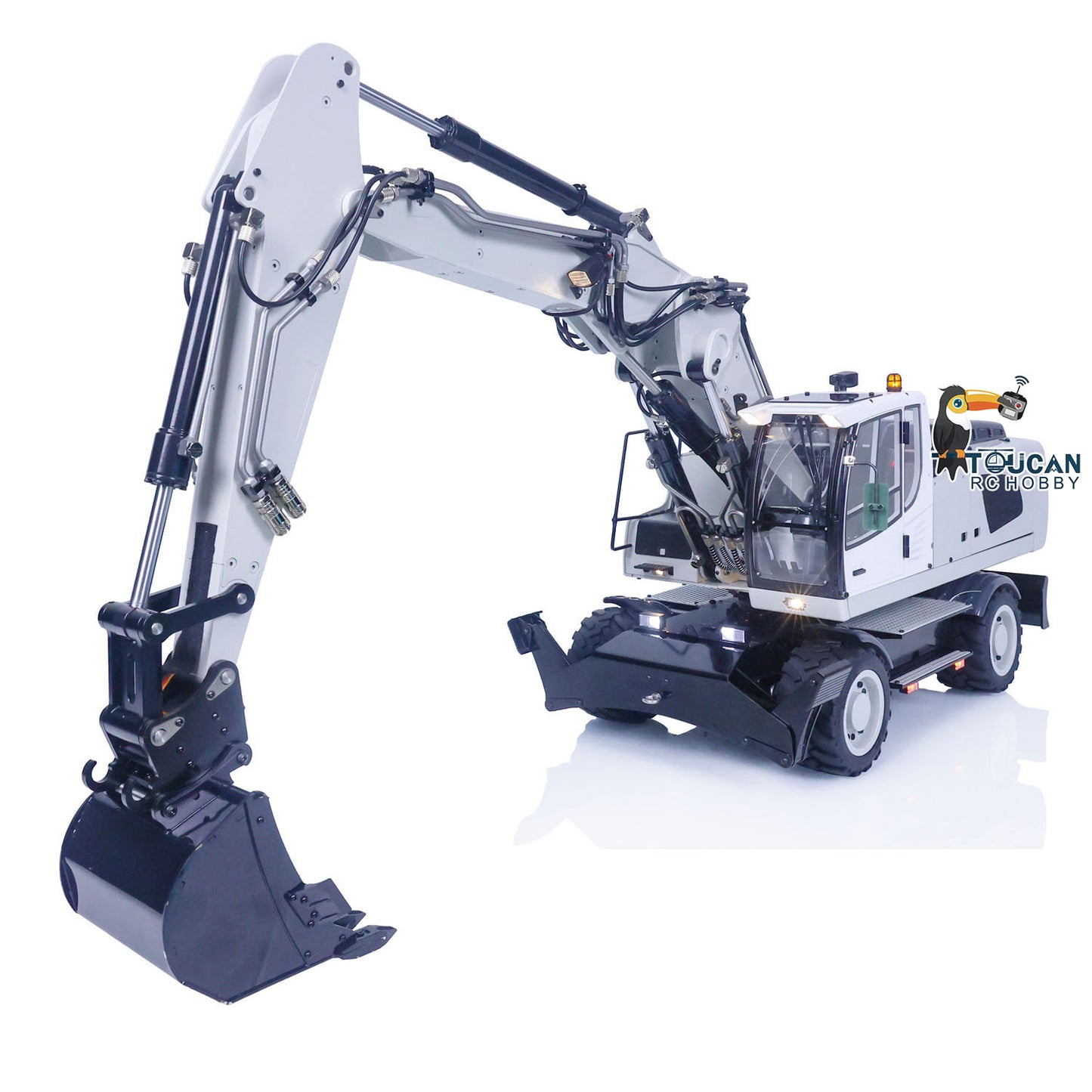 Excavatrice hydraulique à roues RC 1/14 946-3 PL18EV avec télécommande radio Digger Ripper Grab