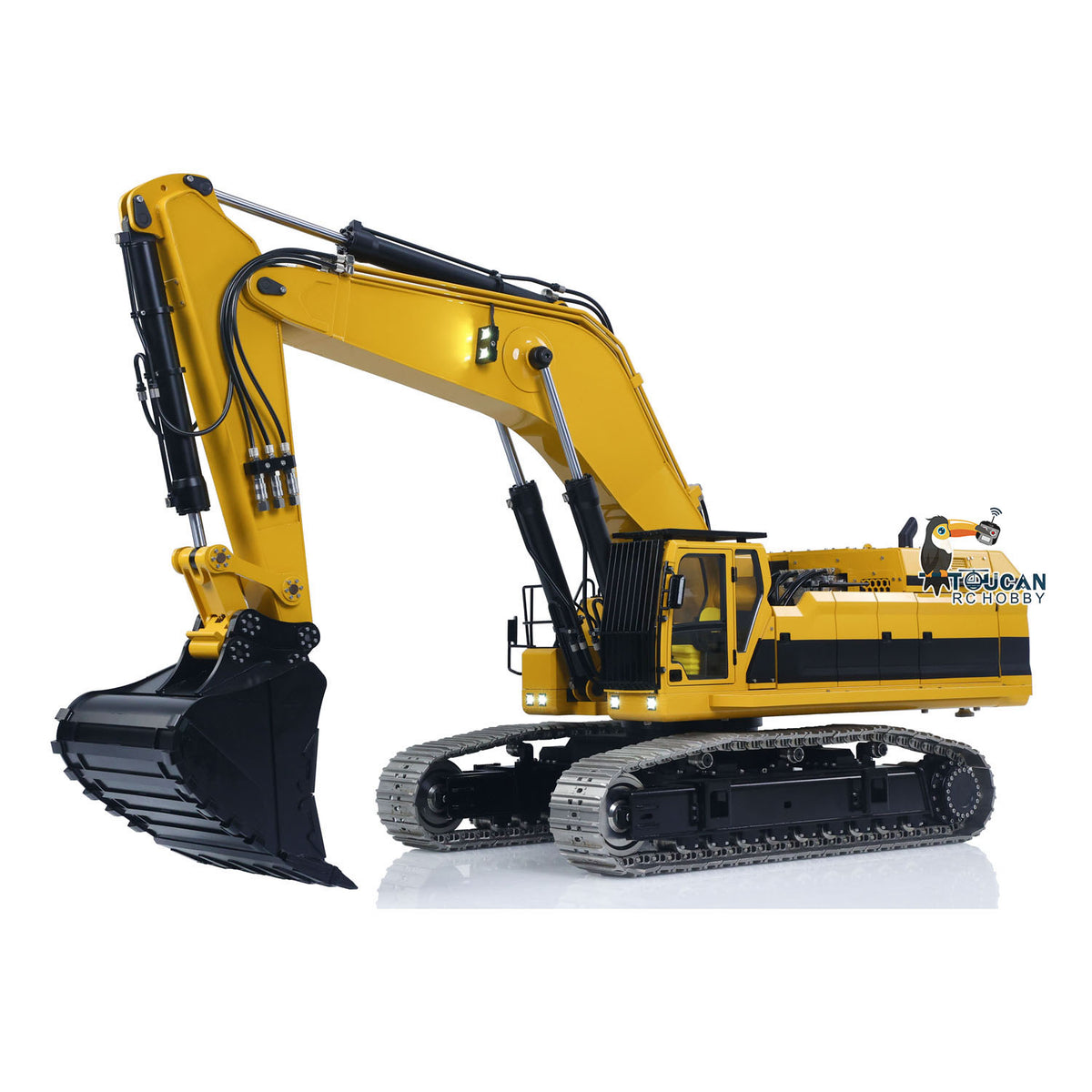 TOUCAN 55KG! 1/12 Metal Remote Control Hydraulic Tracked Excavator 395F RC Digger 2830 Brushless Motor Dual Pump System Flysky Radio