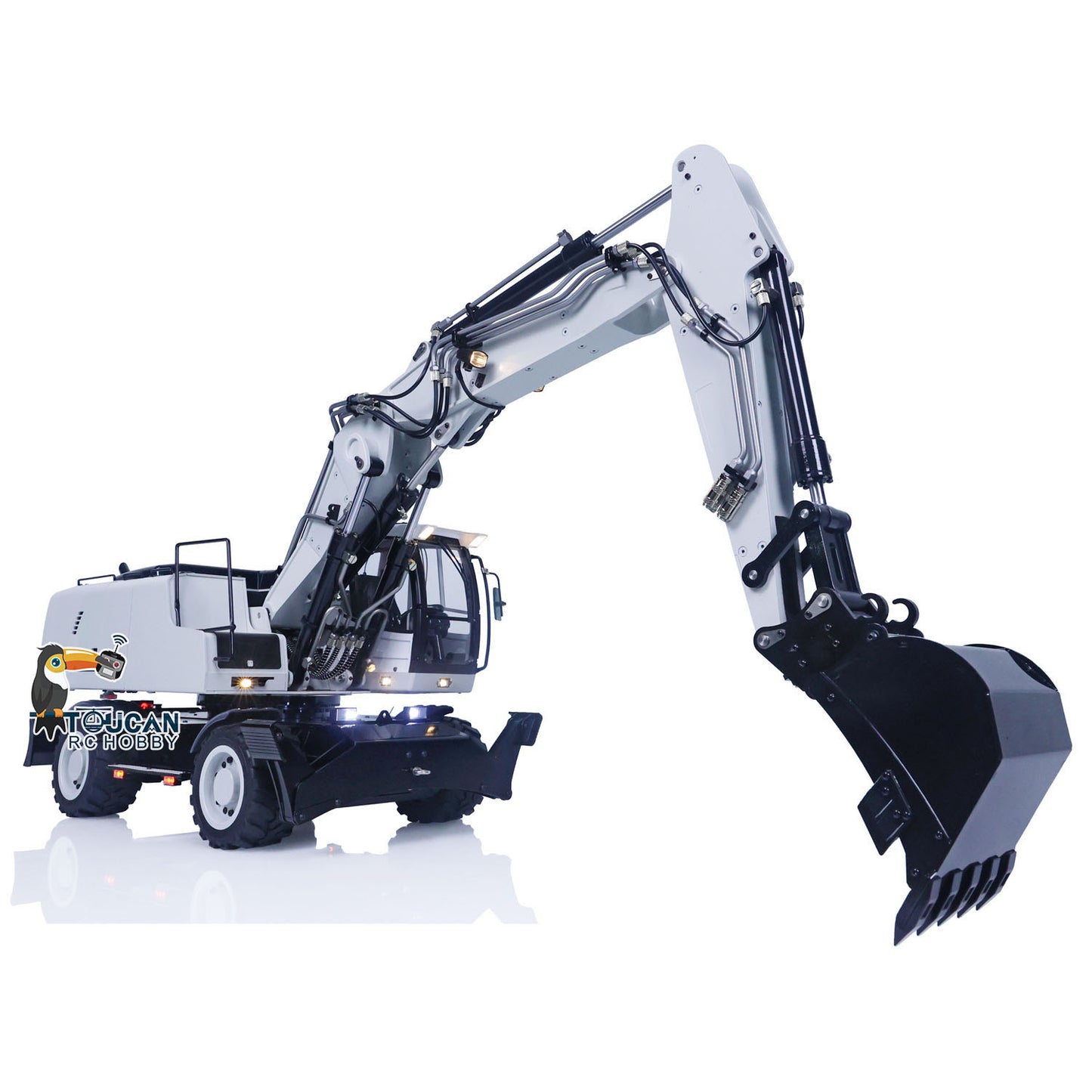 1/14 946-3 RC-Hydraulikbagger mit Rädern RC Digger PL18EV Sender Schwenkbarer Eimer