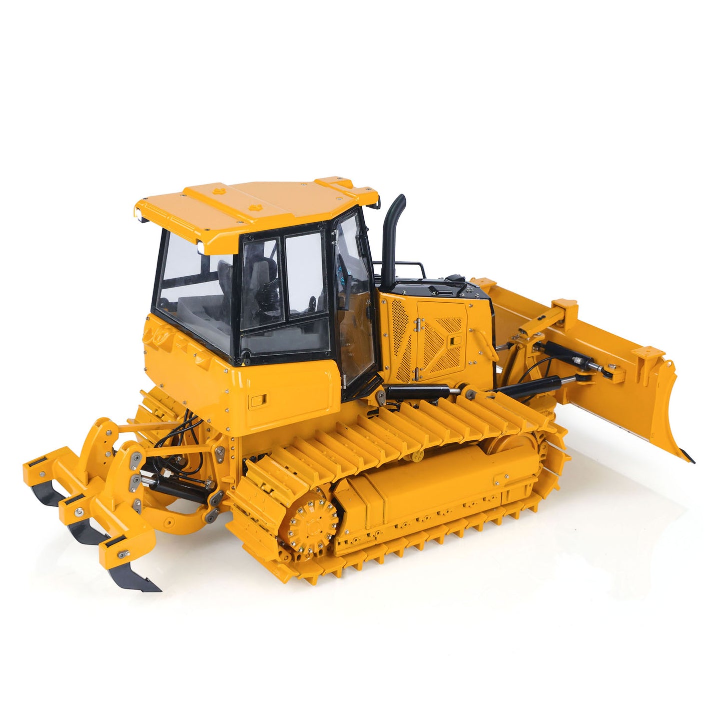 US Stock Metal 1/12 RC Hydraulic Bulldozer D3 Remote Control Engineering Vehicles 4CH Valve Construction Car Light Sound Flysky ST8 Radio