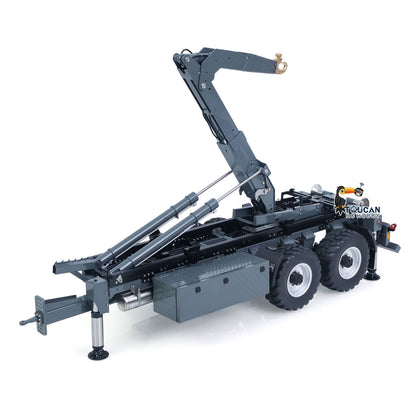 LESU 1/14 Hydraulic RC Roll Off Trailer  A0066-A A0066-B Telescopic Hook Lift Metal Full Trailers with Support Legs Pump Valve Lights