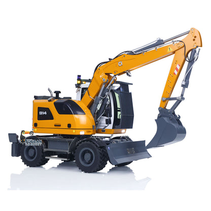 1:14 RC Hydraulic Wheeled Excavator LR914 8-ways Valve 4×4 Digger Engineering Vehicle RTR Axle Lock Upgrade Brushless Motor ESC