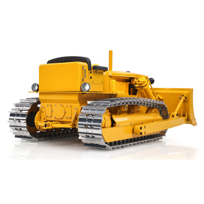Metal 1/14 RC Hydraulic Bulldozer D7 Remote Control Dozer Model Engineering Vehicle Flysky Radio Light Sound System Battery