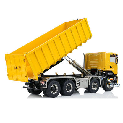 1:14 8x8 RC Hydraulic Dumper Metal Roll-on Full Truck With Trash High Bucket