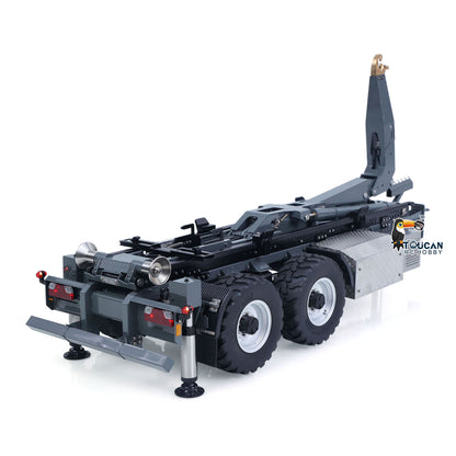 LESU 1/14 Hydraulic RC Roll Off Trailer  A0066-A A0066-B Telescopic Hook Lift Metal Full Trailers with Support Legs Pump Valve Lights