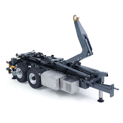 LESU 1/14 Hydraulic RC Roll Off Trailer  A0066-A A0066-B Telescopic Hook Lift Metal Full Trailers with Support Legs Pump Valve Lights
