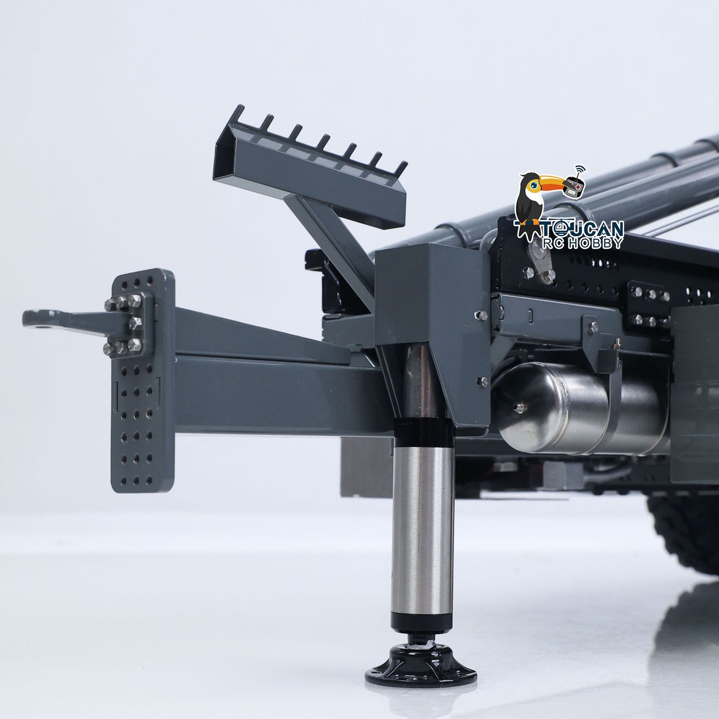 LESU 1/14 Hydraulic RC Roll Off Trailer  A0066-A A0066-B Telescopic Hook Lift Metal Full Trailers with Support Legs Pump Valve Lights