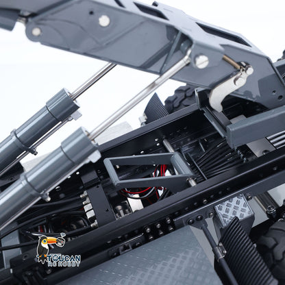 LESU 1/14 Hydraulic RC Roll Off Trailer  A0066-A A0066-B Telescopic Hook Lift Metal Full Trailers with Support Legs Pump Valve Lights