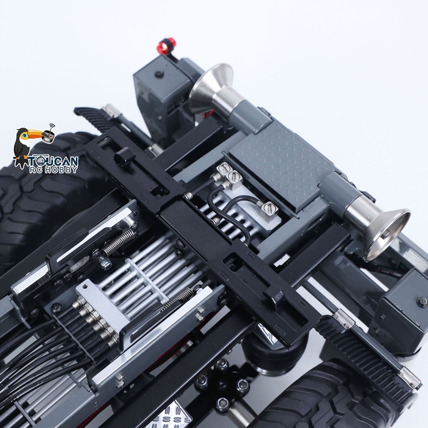LESU 1/14 Hydraulic RC Roll Off Trailer  A0066-A A0066-B Telescopic Hook Lift Metal Full Trailers with Support Legs Pump Valve Lights