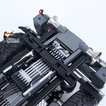 LESU 1/14 Hydraulic RC Roll Off Trailer  A0066-A A0066-B Telescopic Hook Lift Metal Full Trailers with Support Legs Pump Valve Lights