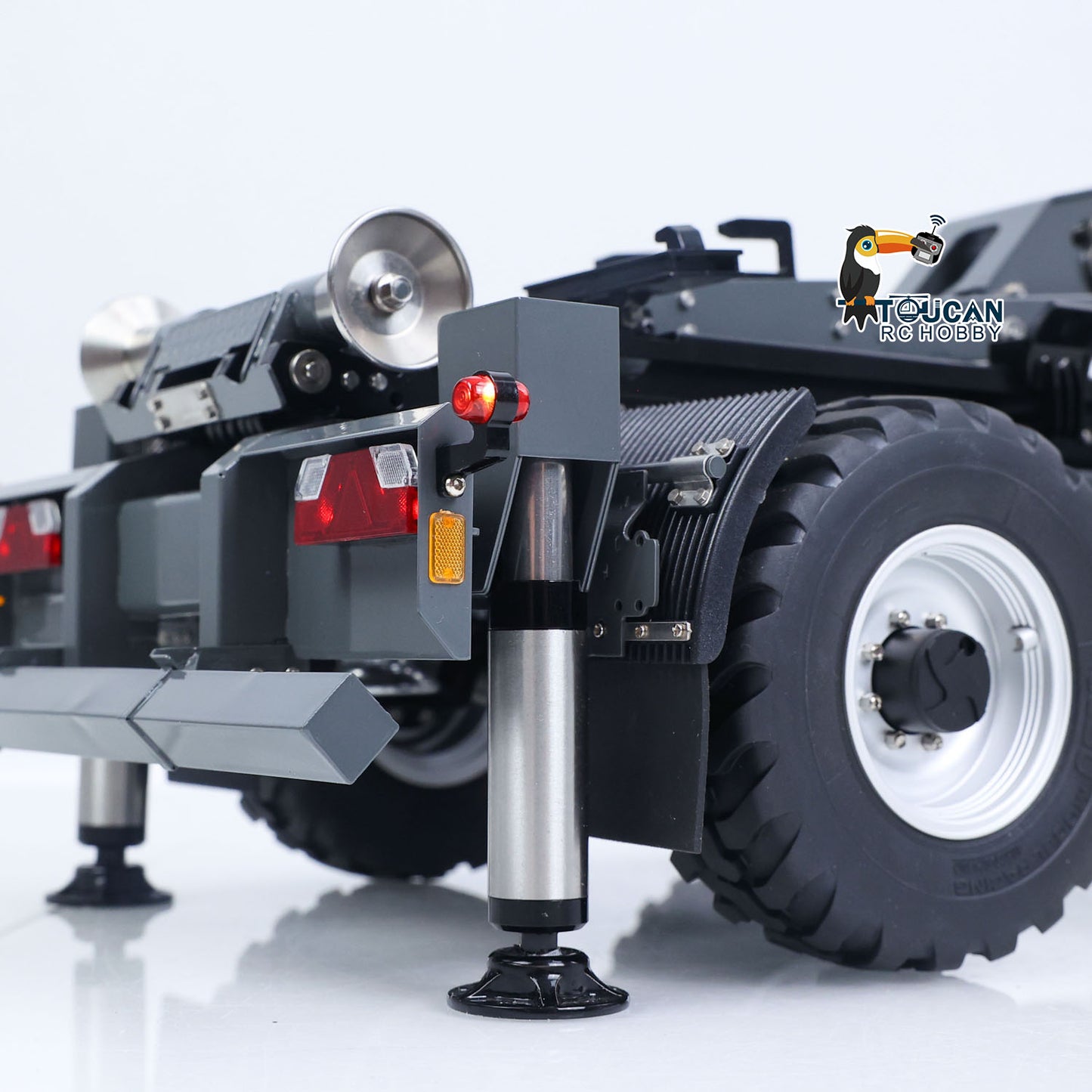 LESU 1/14 Hydraulic RC Roll Off Trailer  A0066-A A0066-B Telescopic Hook Lift Metal Full Trailers with Support Legs Pump Valve Lights