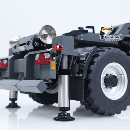LESU 1/14 Hydraulic RC Roll Off Trailer  A0066-A A0066-B Telescopic Hook Lift Metal Full Trailers with Support Legs Pump Valve Lights