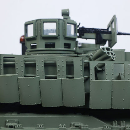 TOUCAN 1/16 Metal RC Tank M1A2 Abrams IR Dual Current Driving Gearbox Barrel Recoil Elevation 360 Turret Rotation Smoke RTR FPV Camera Charger