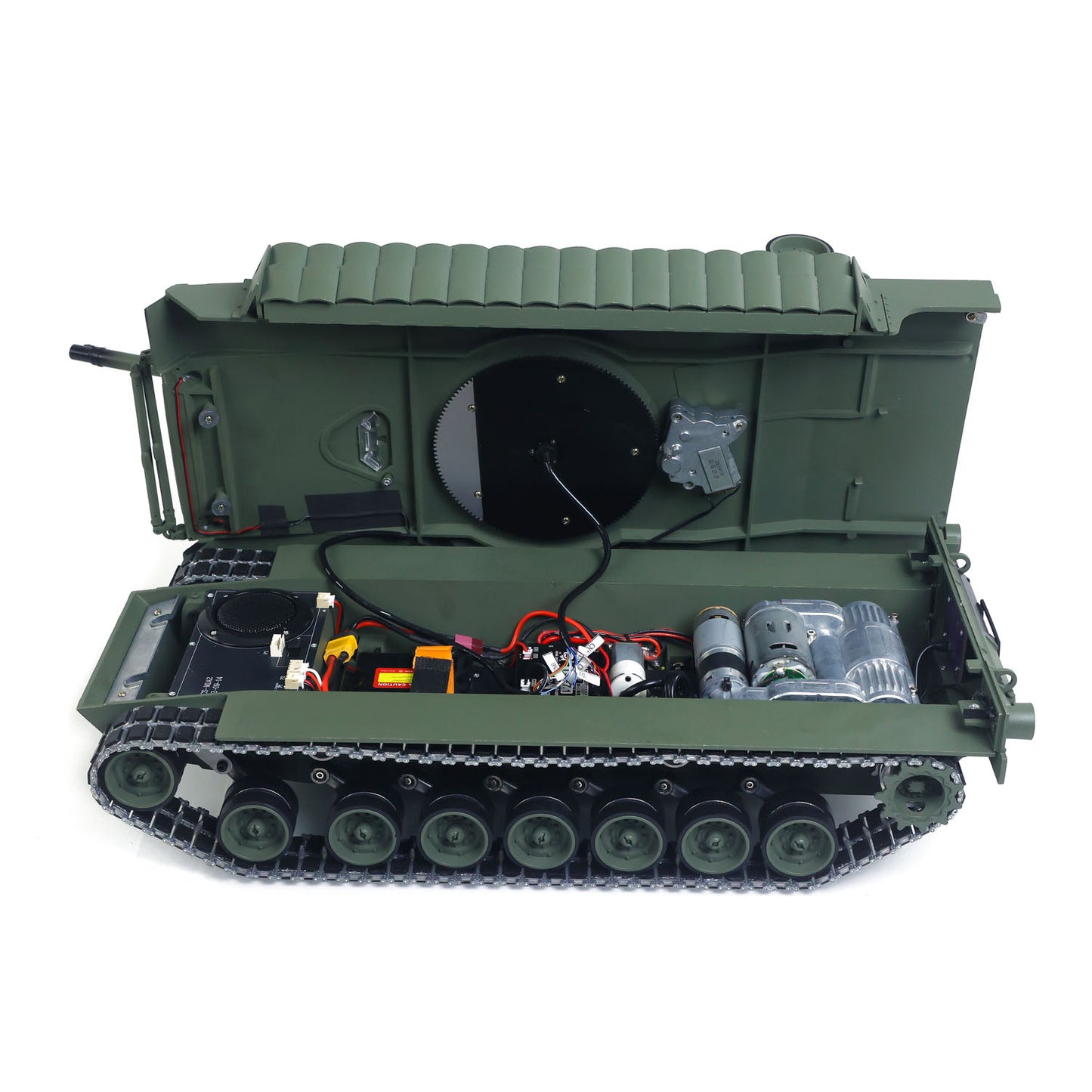 TOUCAN 1/16 Metal RC Tank M1A2 Abrams IR Dual Current Driving Gearbox Barrel Recoil Elevation 360 Turret Rotation Smoke RTR FPV Camera Charger