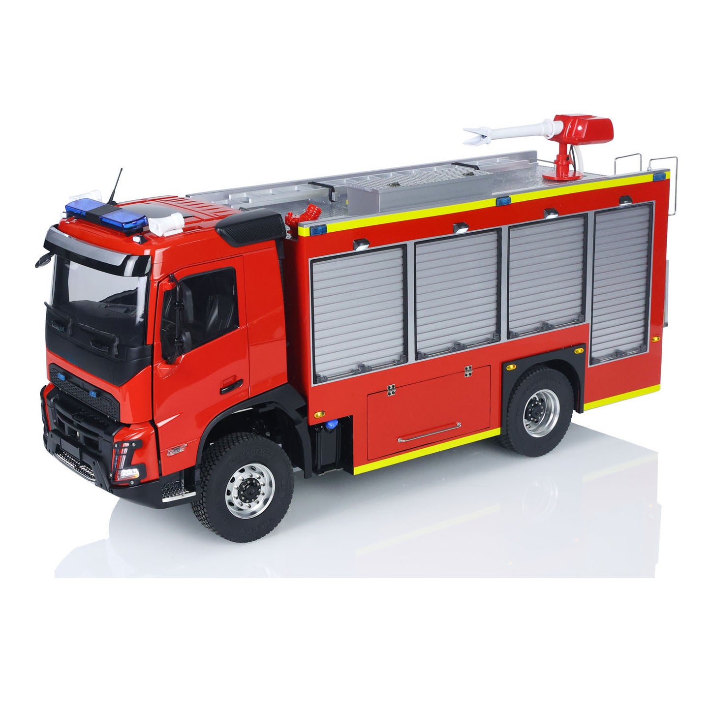 1/14 RC Fire Fighting Truck RTR Radio Controlled Car Model VO FMX AWD 2Speed Metal Gerabox Axles Water Spraying Electric Vehicle Light Sound System