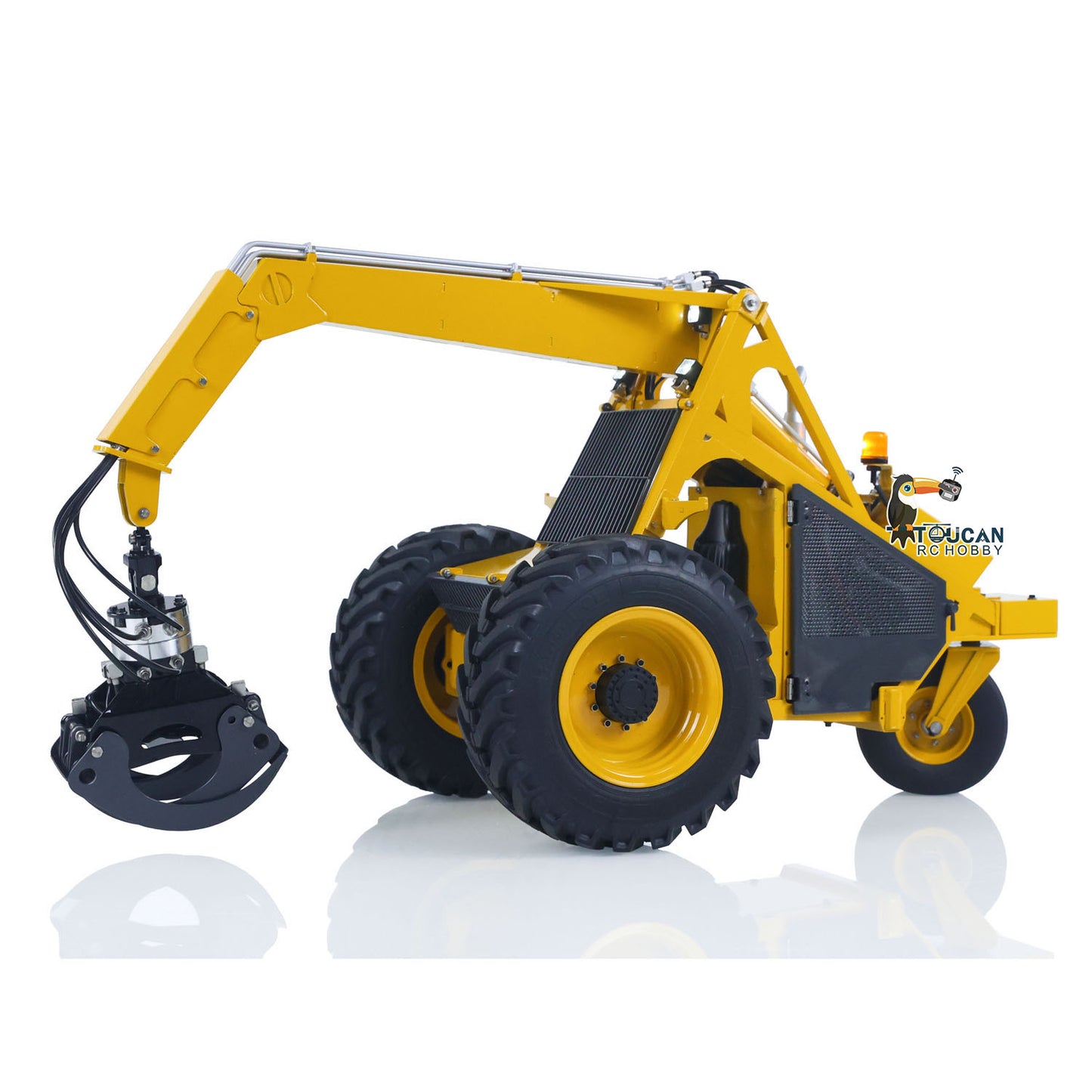 Metal LESU AOUE 225A 1/14 Remote Control Hydraulic Log Loader RC Sugarcane Loader Grabber Pump 4CH Valve Wheeled Model Car