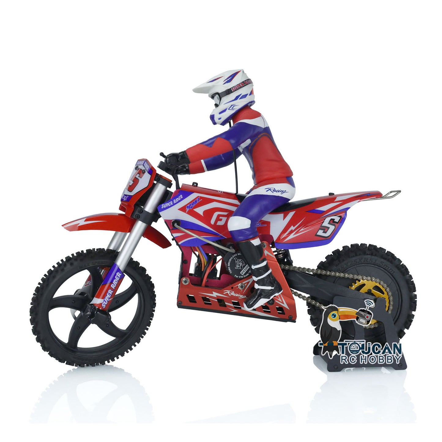 STOCK US D'occasion Skyrc Super Rider SR5 1/4 Échelle Rouge RTR RC Moto Modèle Batterie D'équilibrage