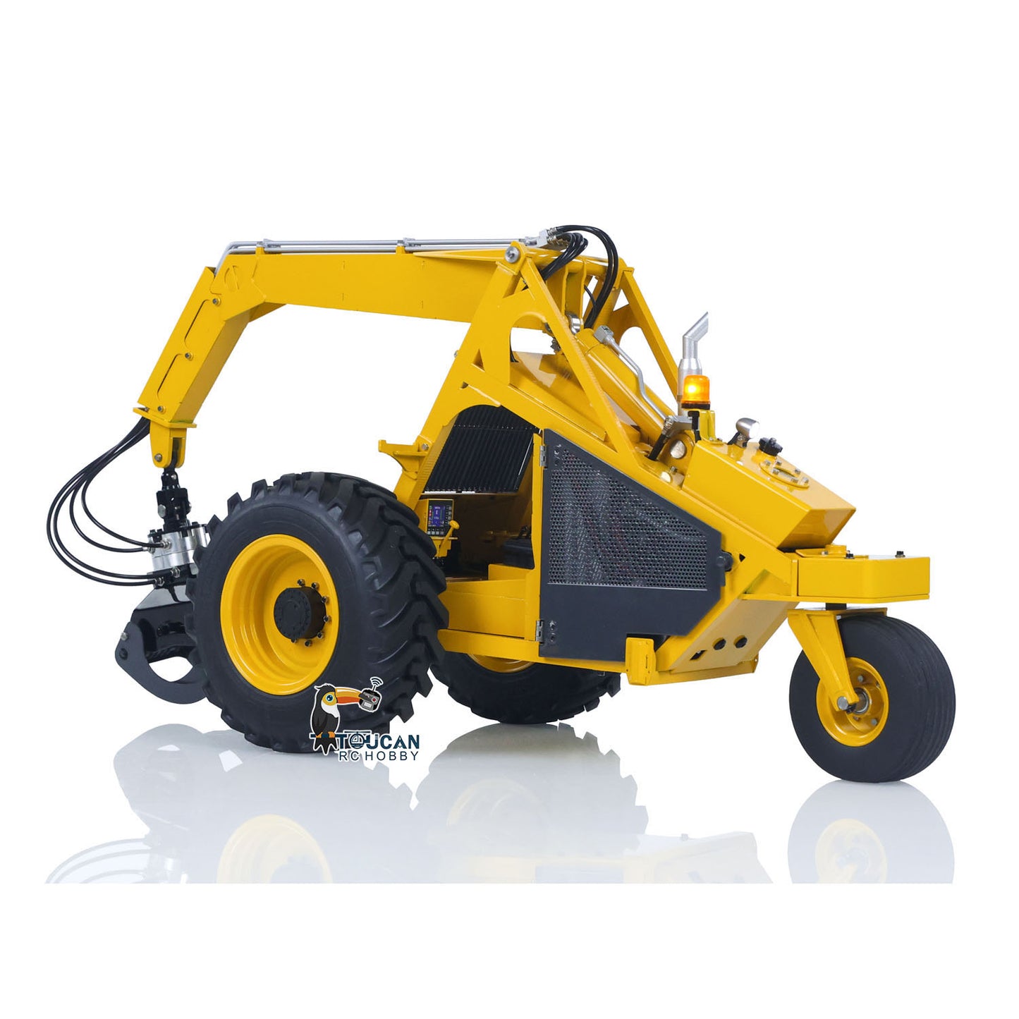 Metal LESU AOUE 225A 1/14 Remote Control Hydraulic Log Loader RC Sugarcane Loader Grabber Pump 4CH Valve Wheeled Model Car