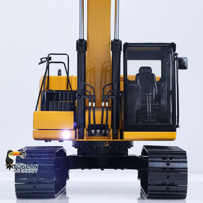 TOUCAN Metal 1/14 Remote Control Hydraulic Excavator 320 8Ways Valve RC Digger Engineering Vehicle ST8 Radio Lights Battery RTR Model