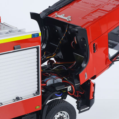 1/14 RC Fire Fighting Truck RTR Radio Controlled Car Model VO FMX AWD 2Speed Metal Gerabox Axles Water Spraying Electric Vehicle Light Sound System
