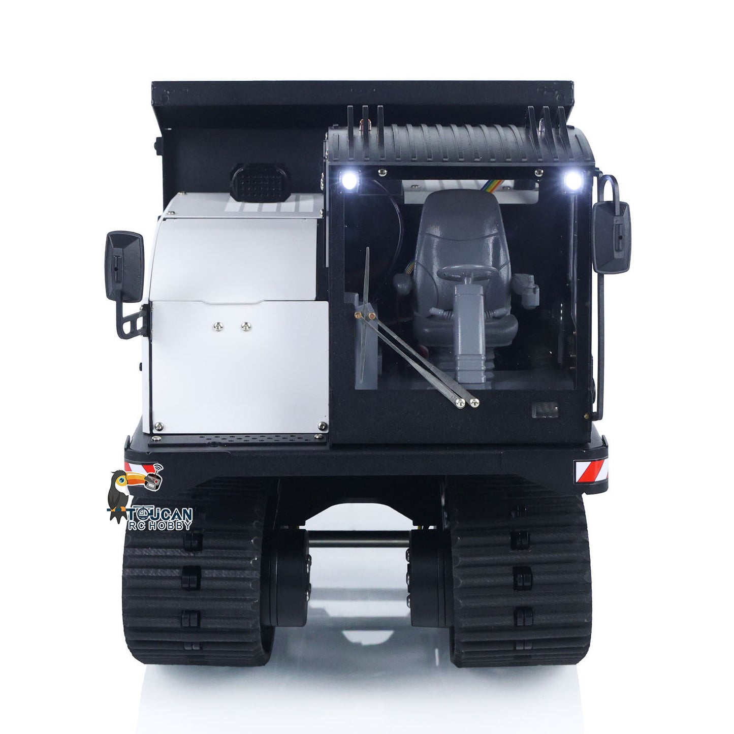 1/14 RC Hydraulic Crawler Dump Truck T14R Metal Tracked Tipper RTR Construction Machine Flysky ST8 Radio Light Sound Battery