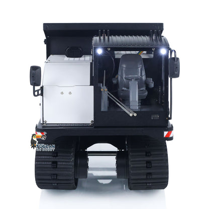 1/14 RC Hydraulic Crawler Dump Truck T14R Metal Tracked Tipper RTR Construction Machine Flysky ST8 Radio Light Sound Battery