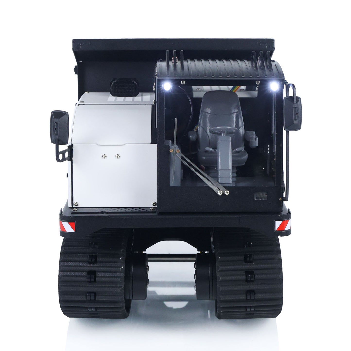 Fast Shipping Metal 1/14 RC Hydraulic Crawler Dump Truck T14R Radio Controlled Tracked Tipper RTR Construction Vehicle ST8 Light Sound Battery