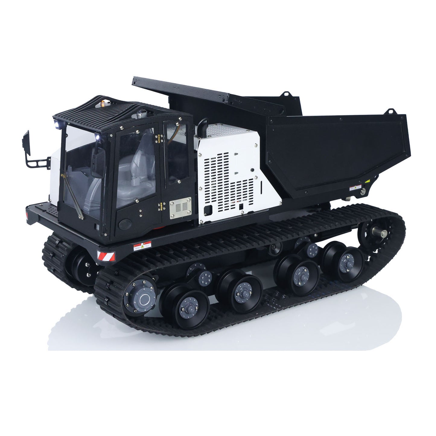 Fast Shipping Metal 1/14 RC Hydraulic Crawler Dump Truck T14R Radio Controlled Tracked Tipper RTR Construction Vehicle ST8 Light Sound Battery