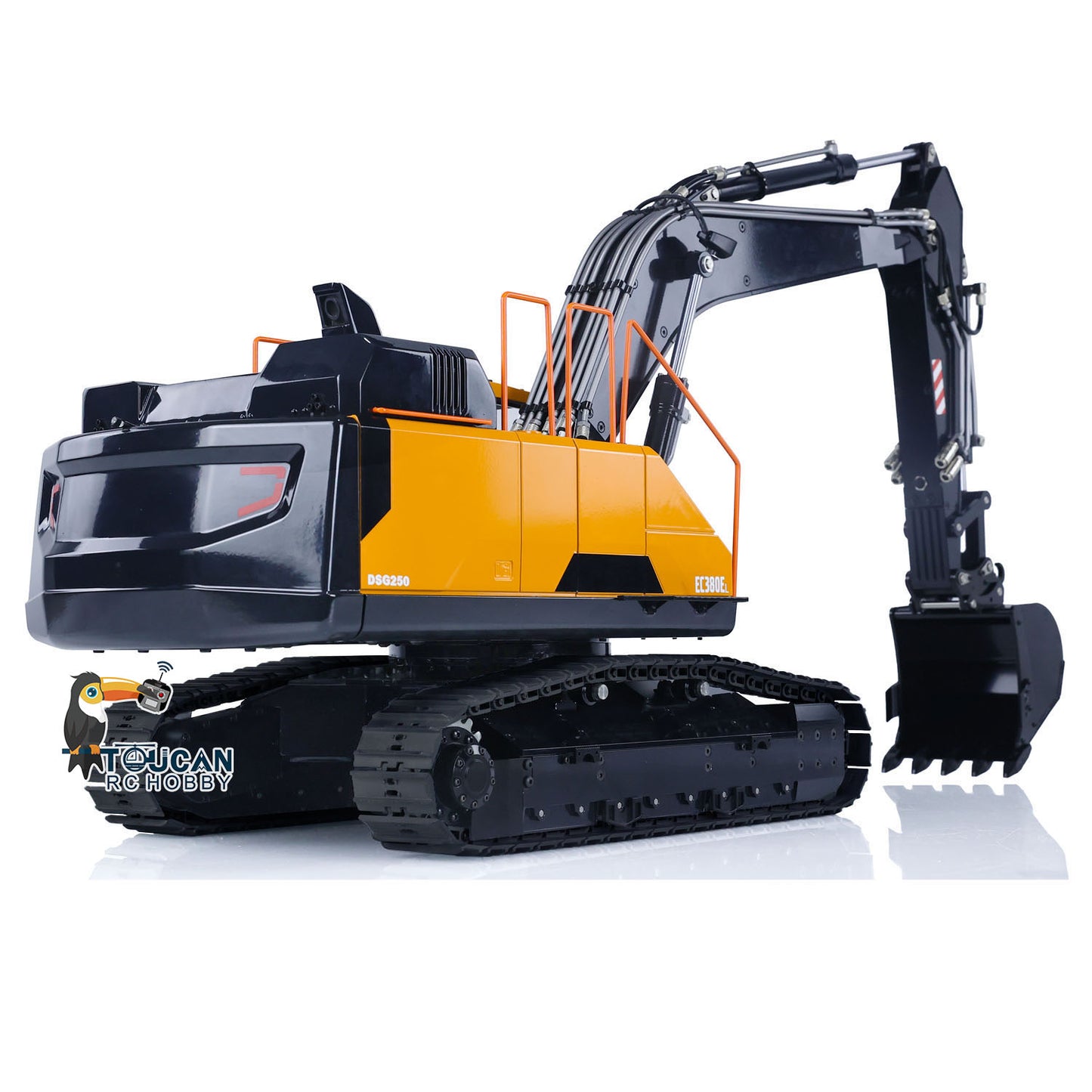 MTM 1/14 EC380 RC 2 Arms PNP Metal Hydraulic Tracked Excavator Digger With Ripper Tiltable Bucket