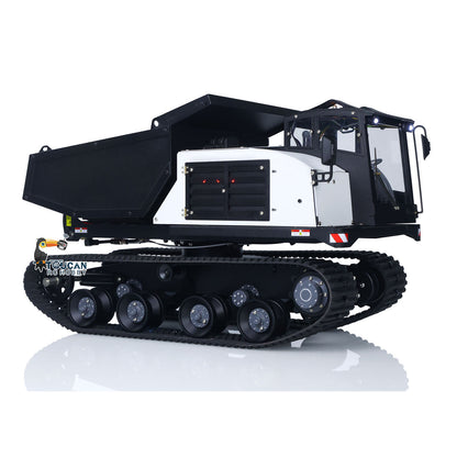 1/14 RC Hydraulic Crawler Dump Truck T14R Metal Tracked Tipper RTR Construction Machine Flysky ST8 Radio Light Sound Battery