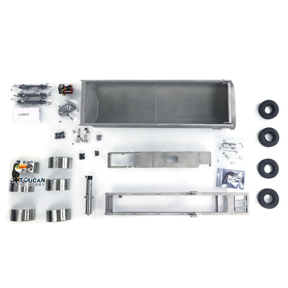 IN STOCK Metal LESU 3Axles 1/14 Hydraulic Dump Trailer for RC Tractor Truck DIY TAMIYA