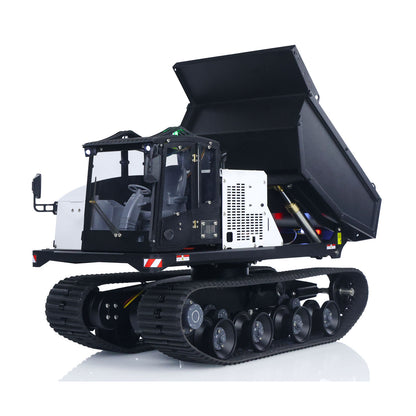 Fast Shipping Metal 1/14 RC Hydraulic Crawler Dump Truck T14R Radio Controlled Tracked Tipper RTR Construction Vehicle ST8 Light Sound Battery