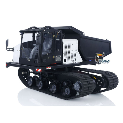 1/14 RC Hydraulic Crawler Dump Truck T14R Metal Tracked Tipper RTR Construction Machine Flysky ST8 Radio Light Sound Battery