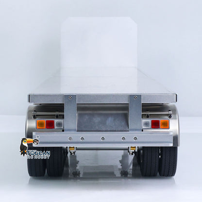 MD Metal 3Axles Flatbed Trailer Manual Support Legs for 1/14 Remote Control Tractor Truck 770S RC Digger Loader DIY Model
