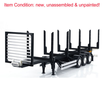 US STOCK 1/14 TOUCAN RC 3Axle Timber Truck Pole Tractor Flatbed Semi Trailer KIT Model