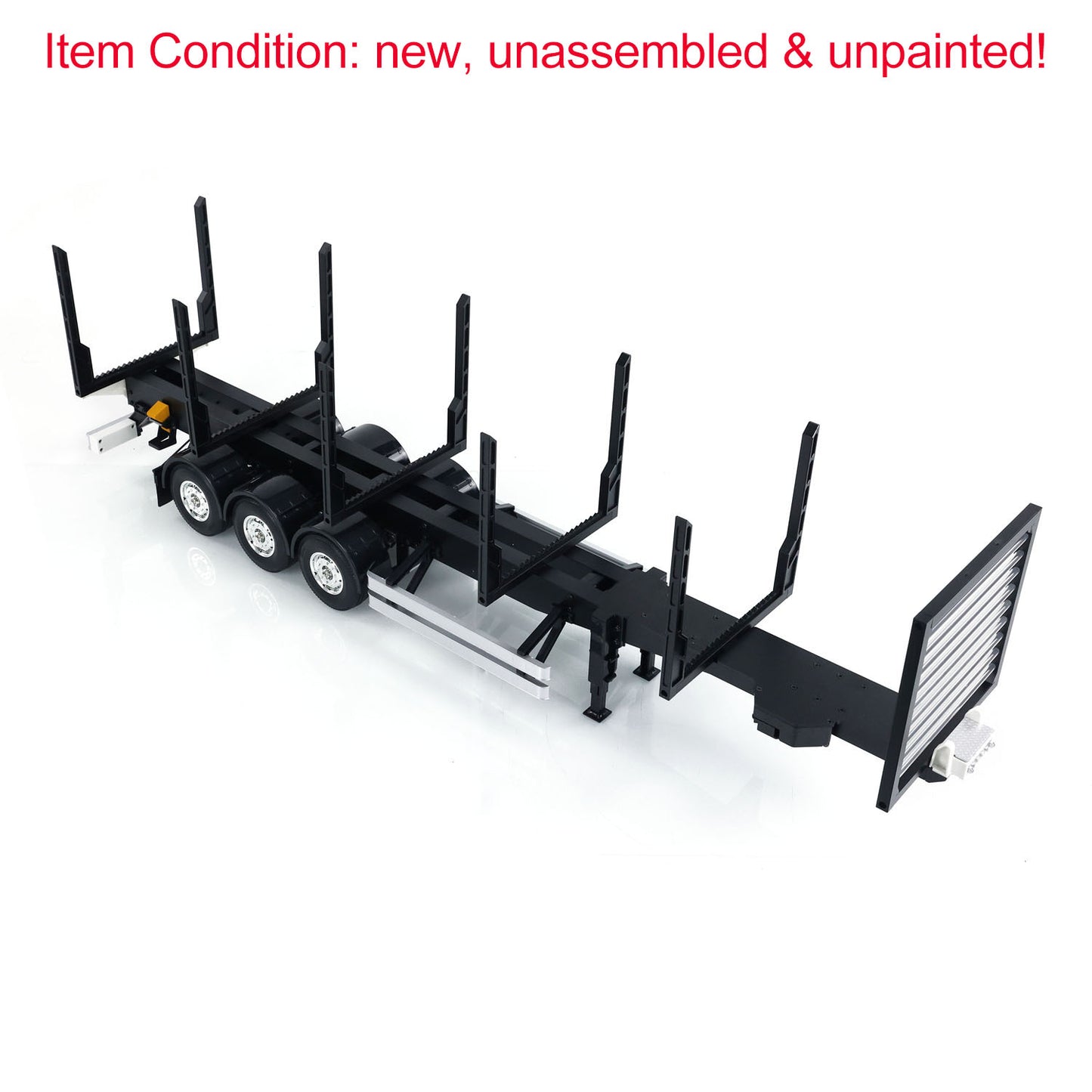 US STOCK 1/14 TOUCAN RC 3Axle Timber Truck Pole Tractor Flatbed Semi Trailer KIT Model