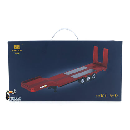 3 Axle Plastic Semi Trailer Flatbed 1502 for 1/18 Remote Control Tractor Truck HUINA 1501 RC Lorry Car Model Upgrade Parts