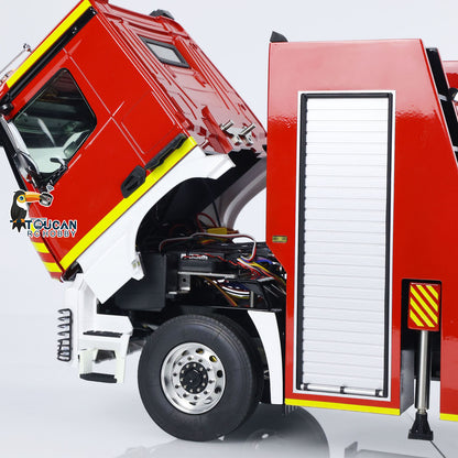 1/14 4X2 Metal Chassis Electric Lift Ladder Truck RC Fire Truck ST8 Radio 2Speed Full Metal Differential Axle