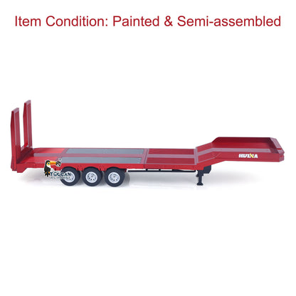 3 Axle Plastic Semi Trailer Flatbed 1502 for 1/18 Remote Control Tractor Truck HUINA 1501 RC Lorry Car Model Upgrade Parts