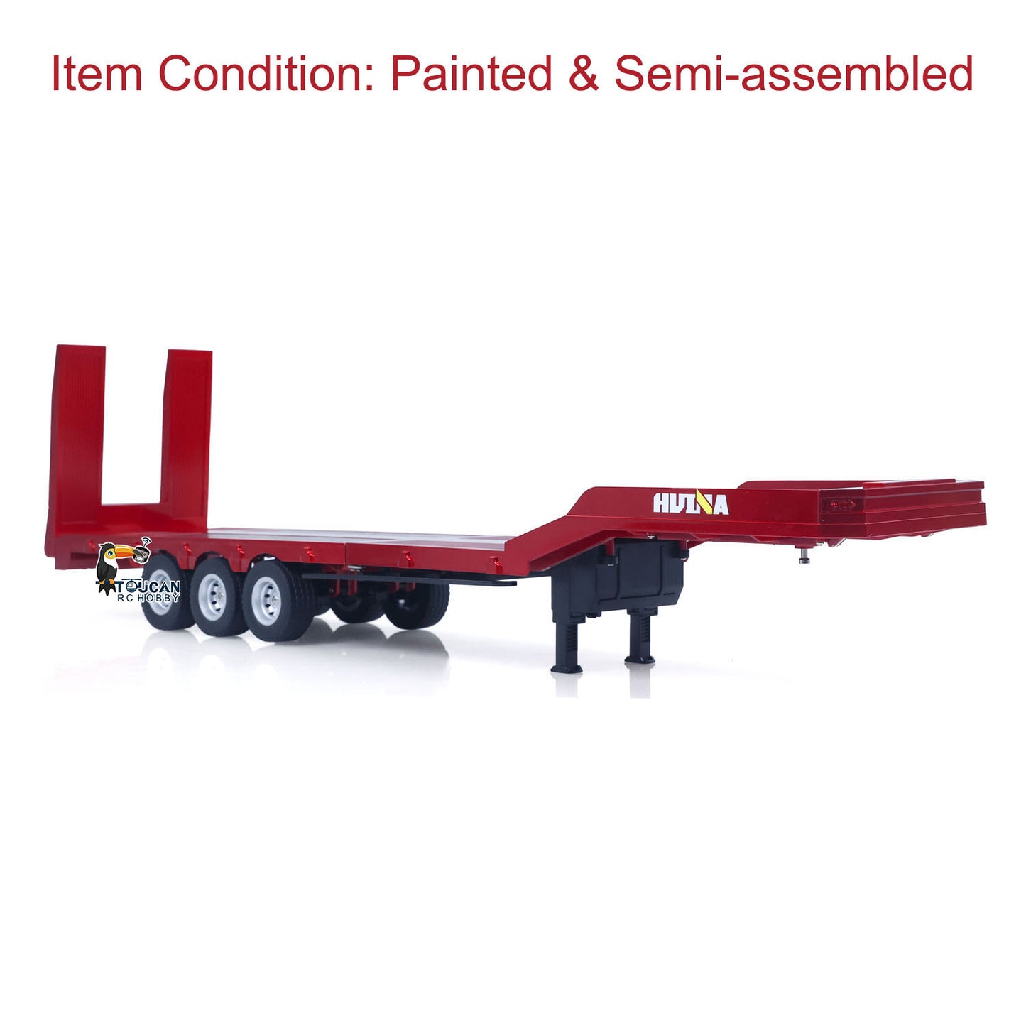 3 Axle Plastic Semi Trailer Flatbed 1502 for 1/18 Remote Control Tractor Truck HUINA 1501 RC Lorry Car Model Upgrade Parts
