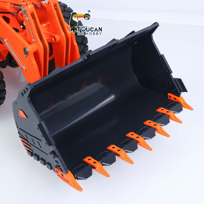 JDM 198 1/14 Hydraulic RC Wheel Loader ZW370 Metal Construction Model 4WD Diff Lock 2 Speed Gearbox Brushless Drive Sound Light