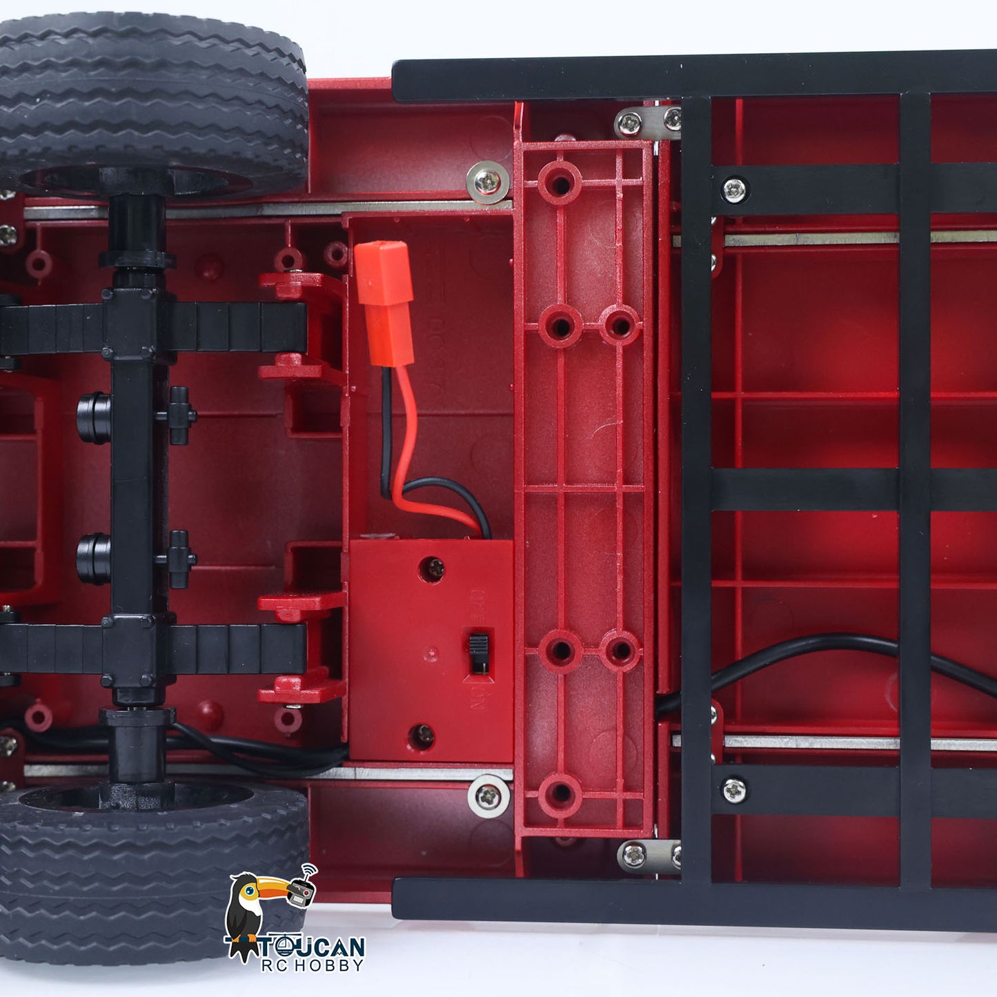 3 Axle Plastic Semi Trailer Flatbed 1502 for 1/18 Remote Control Tractor Truck HUINA 1501 RC Lorry Car Model Upgrade Parts