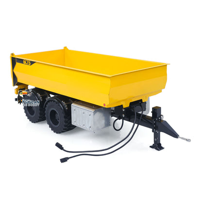 RC Hydraulic Full Dump Trailer for CUT Model 1/14 Remote Control Hydraulic Wheeled Excavator LR914 Engineering Vehicle Painted
