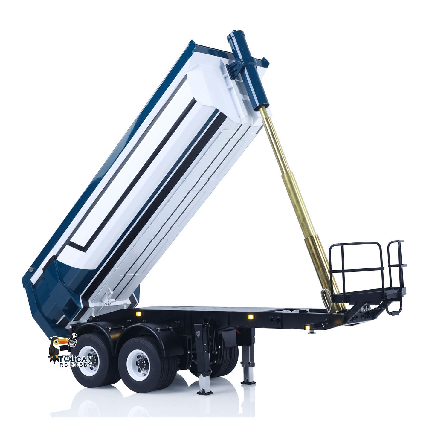 LESU 1/14 RC Metal Hydraulic Dump Trailer Model for DIY Remote Control Tractor Truck Lorry Car Model Pump Electric Support Legs