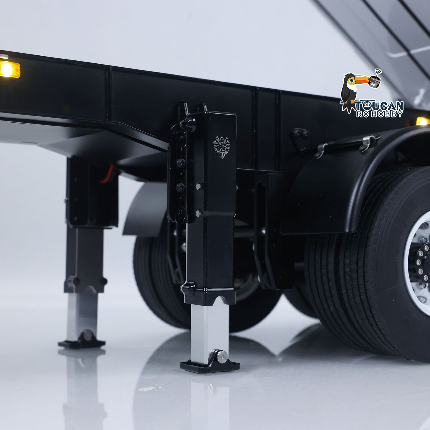 LESU 1/14 RC Metal Hydraulic Dump Trailer Model for DIY Remote Control Tractor Truck Lorry Car Model Pump Electric Support Legs