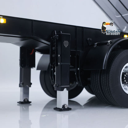 LESU 1/14 RC Metal Hydraulic Dump Trailer Model for DIY Remote Control Tractor Truck Lorry Car Model Pump Electric Support Legs