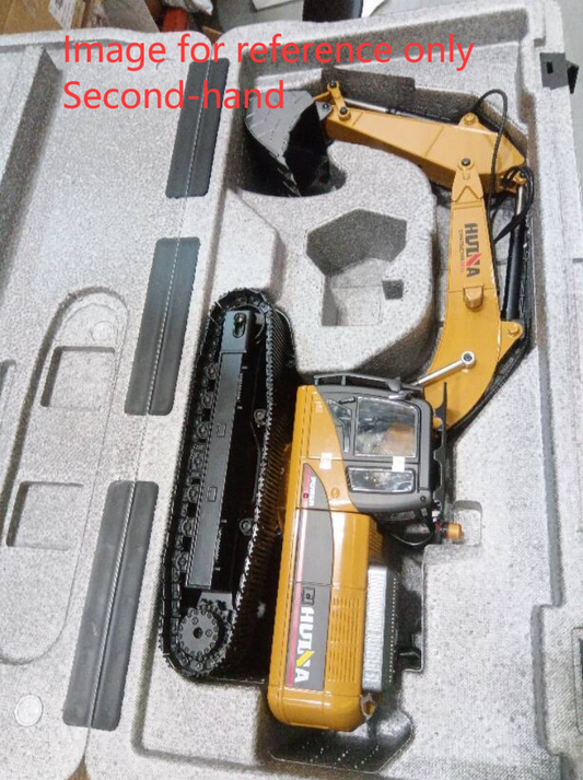 Second Hand US Stock HUINA New Upgrade 580 1/14 Metal Excavator Model Engineering Vehicle Electric Ball Grabber 360 Rotating Shear Claw Sound Lights